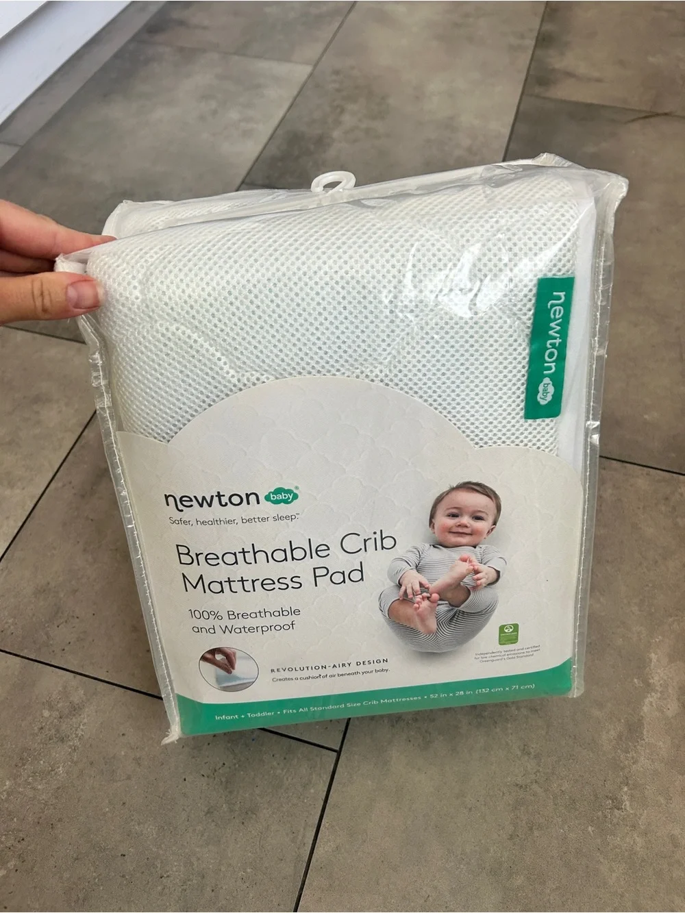 NEW Newton Baby Breathable Crib Mattress Pad in white